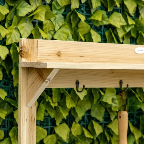 Garden Potting Bench Table Workstation with Galvanized Tabletop
