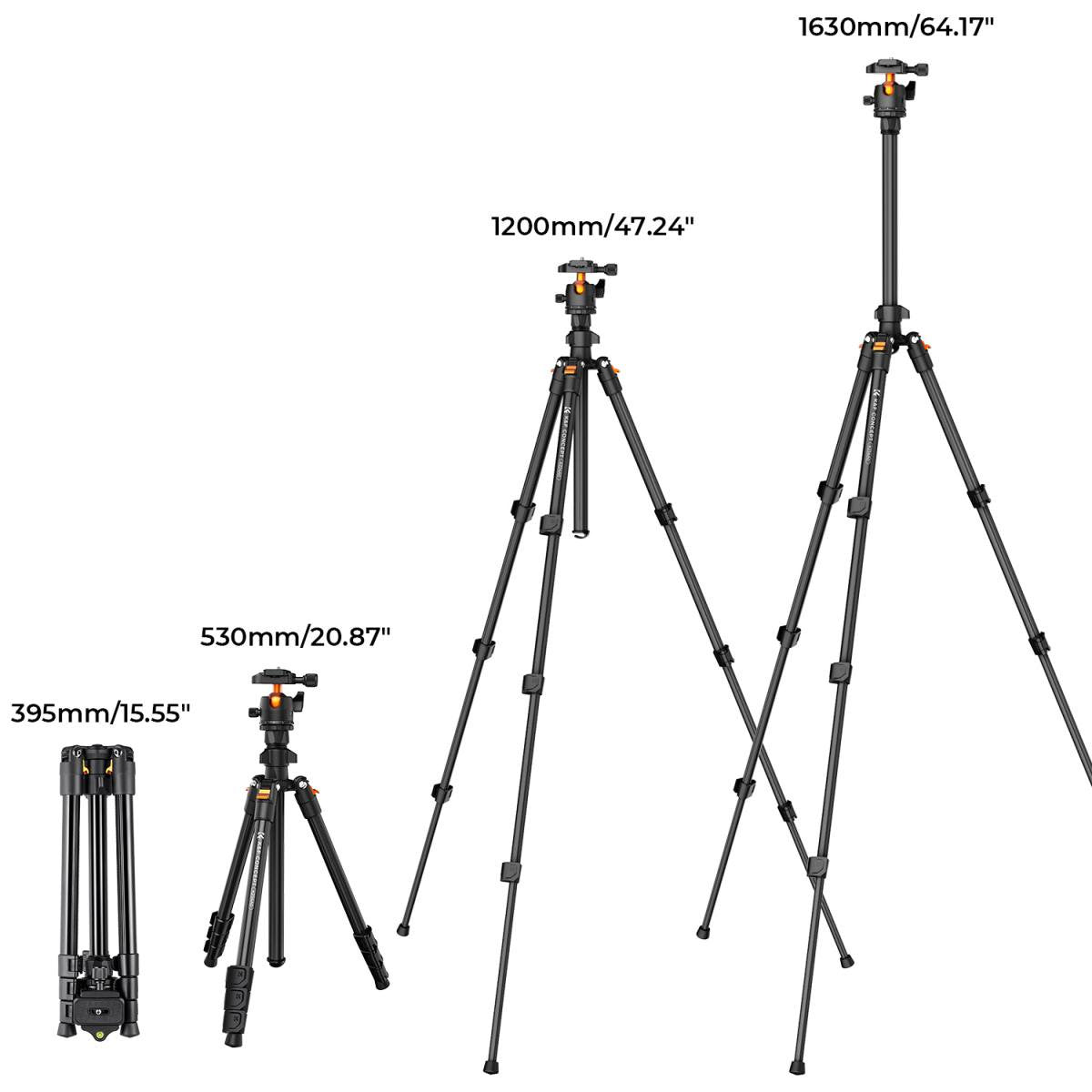 Lightweight Aluminum Camera Tripod 64 Inch with 360 Degree Ball Head for DSLR & Video Recording