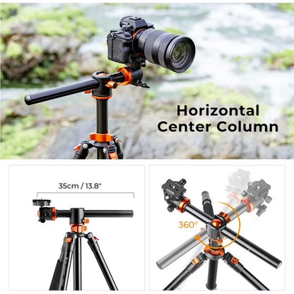73" Aluminum Camera Tripod with 360° Ball Head, DSLR Tripod with Quick Release Plate & Monopod