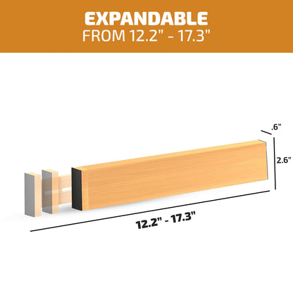 Bamboo Drawer Dividers 4 Pack – Adjustable Drawer Organizer Separators for Kitchen, Dresser & Storage