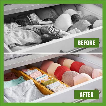 ANTOWIN Expandable Bamboo Drawer Dividers – Adjustable Drawer Organizer Separators for Kitchen, Clothes & Tools