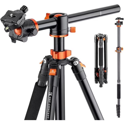 73" Aluminum Camera Tripod with 360° Ball Head, DSLR Tripod with Quick Release Plate & Monopod