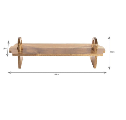 Acacia Wood Raised Serving Platter - Large