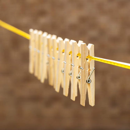 100 Bamboo 9.5cm Wooden Clothes Pegs