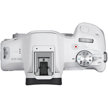 Canon EOS R50 Mirrorless Digital Camera + 18-45mm f/4.5-6.3 Lens Kit - White