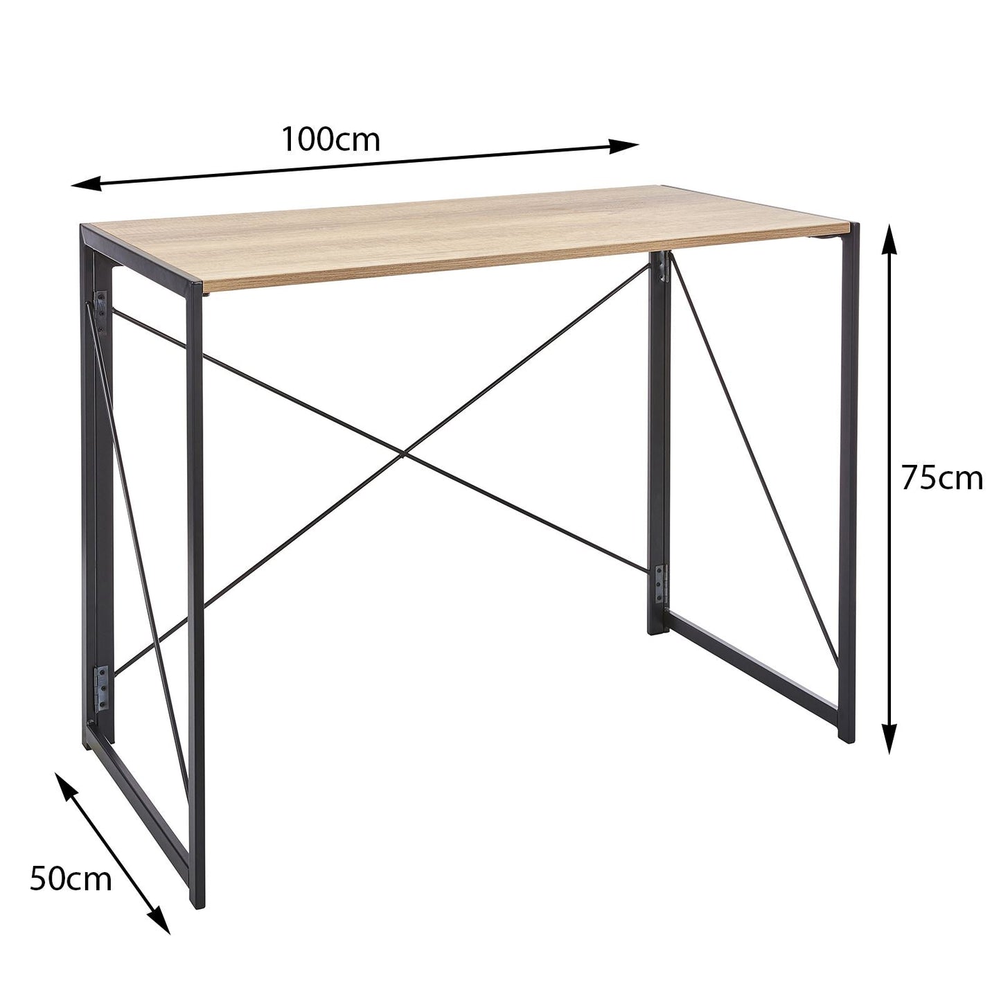 Compact Industrial Style Multi-Purpose Desk Folding Table