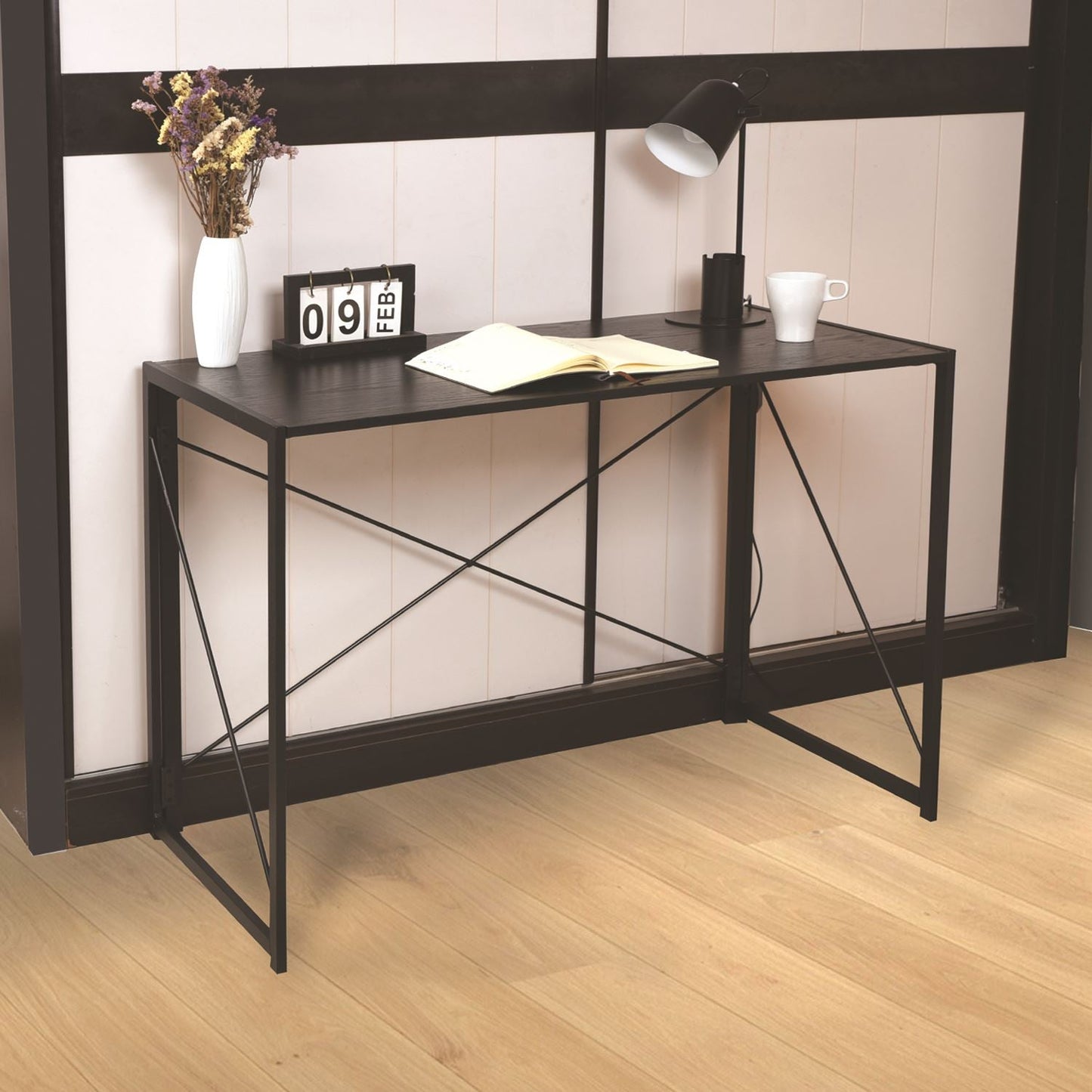 Compact Industrial Style Multi-Purpose Desk Folding Table