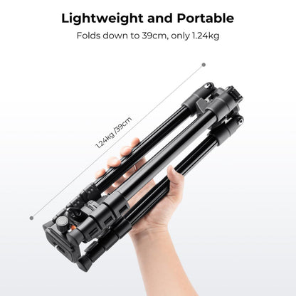 Lightweight Aluminum Camera Tripod 64 Inch with 360 Degree Ball Head for DSLR & Video Recording