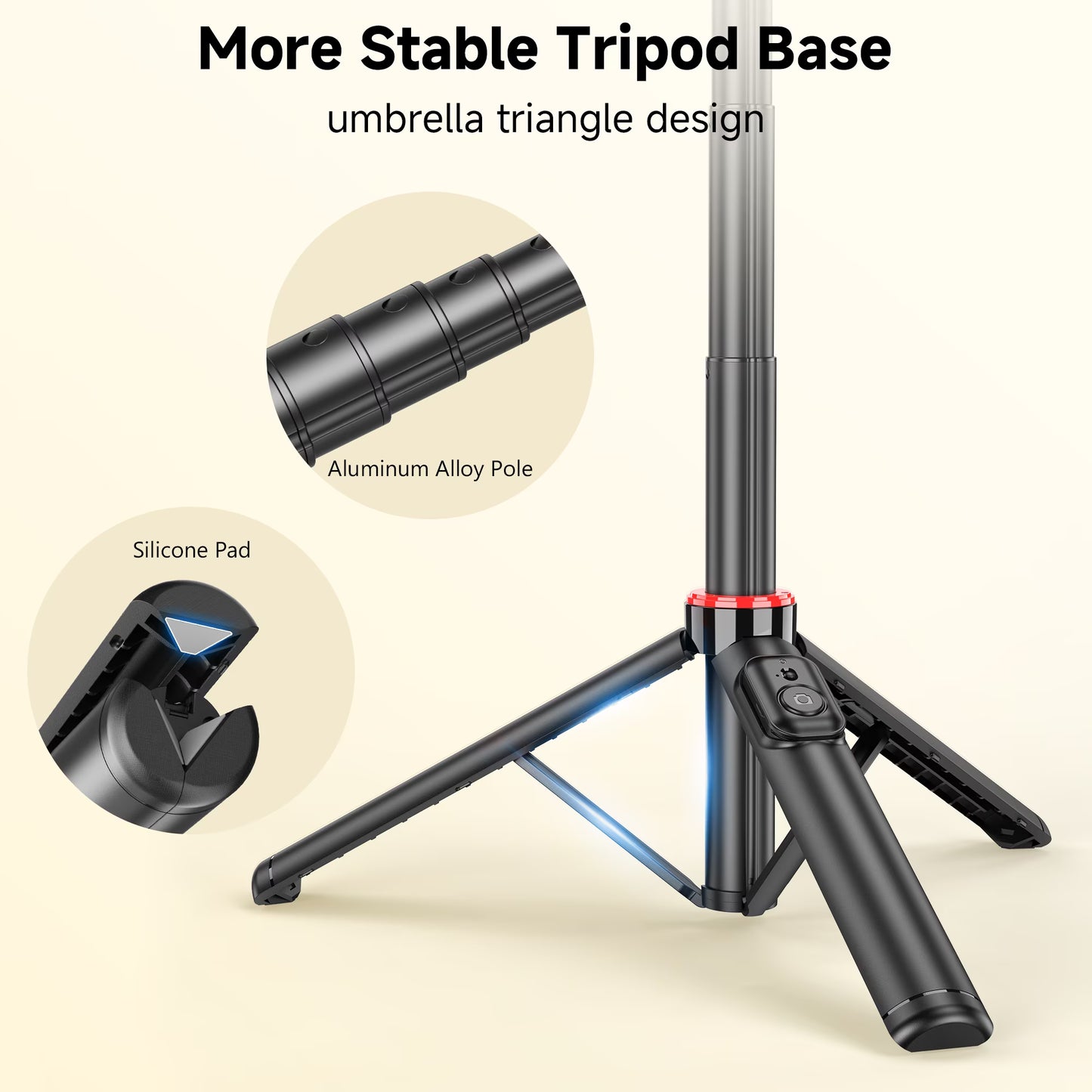 52" Extendable Selfie Stick Tripod with Wireless Remote and 360° Rotatable Phone Holder for Vlogging