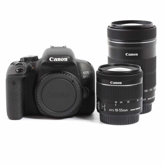 Canon EOS 800D Digital SLR Camera + EF-S 18-55mm IS STM + EF-S 55-250mm IS STM Twin Kit