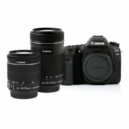 Canon EOS 80D Digital Camera + 18-55mm IS STM + 55-250mm IS STM Lens Kit