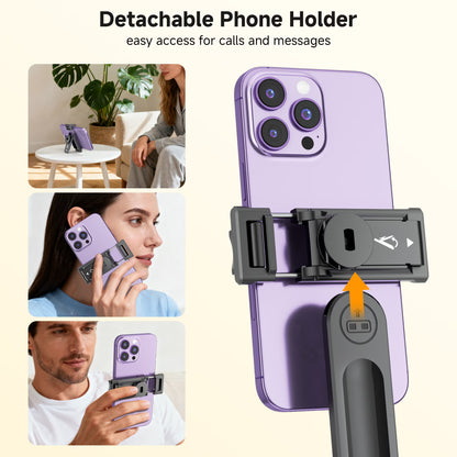 52" Extendable Selfie Stick Tripod with Wireless Remote and 360° Rotatable Phone Holder for Vlogging