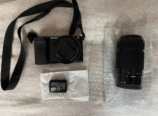 Sony Alpha a6100 24.2MP Mirrorless Camera - Black (with 16-50mm + 55-210mm Lens)