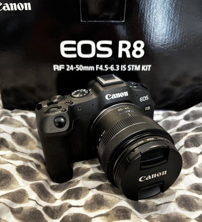 Canon EOS R8 Mirrorless Camera Black Kit with RF 24–50mm f/4.5–6.3 IS Lens + Extra Battery
