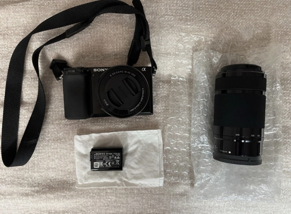 Sony Alpha a6100 24.2MP Mirrorless Camera - Black (with 16-50mm + 55-210mm Lens)