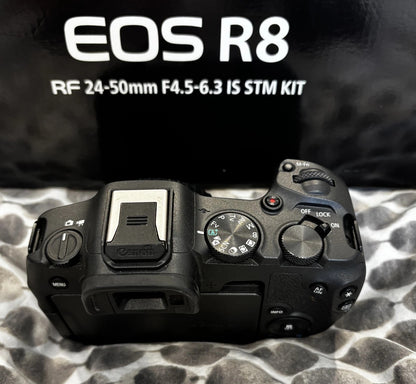 Canon EOS R8 Mirrorless Camera Black Kit with RF 24–50mm f/4.5–6.3 IS Lens + Extra Battery