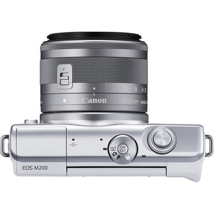 Canon EOS M200 Mirrorless Digital Camera + 15-45mm Lens - White