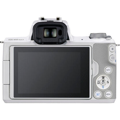 Canon EOS M50 Mark II Mirrorless Digital Camera + 15-45mm Lens - White