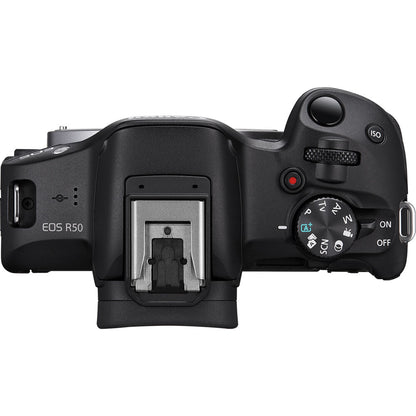Canon EOS R50 Mirrorless Digital Camera + 18-45mm f/4.5-6.3 Lens Kit - Black