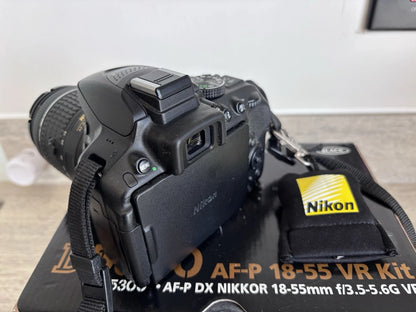 Nikon D5300 24.2MP Digital SLR Camera - Black (AF-P DX VR 18-55mm Lens) Bag