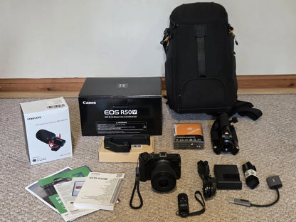 Canon EOS R50 V Mirrorless Camera with Extras – Excellent Condition Digital Camera