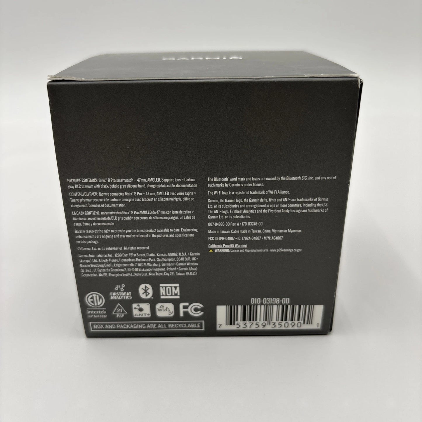 Garmin Fenix 8 Pro AMOLED 47mm Watch Sapphire - Wi-Fi and Bluetooth New Open Box
