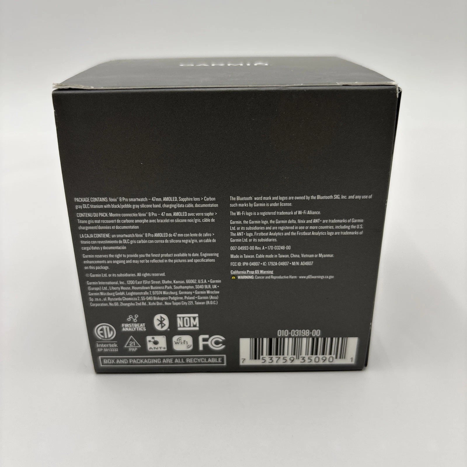 Garmin Fenix 8 Pro AMOLED 47mm Watch Sapphire - Wi-Fi and Bluetooth New Open Box