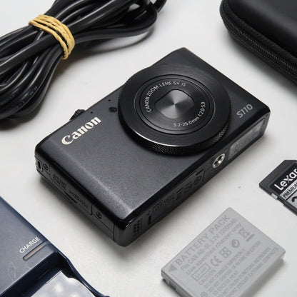 Canon PowerShot S110 12.1 MP Digital Camera Black with Case and SD Card - Excellent Condition