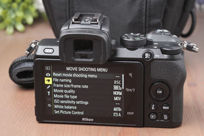 Nikon Z50 20.9MP Mirrorless Digital 4K Camera w/128GB SD And Bag ~105 Clicks!